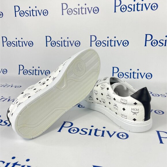 MCM Terrain Derby Visetos White Leather Low Top Sneakers US 11 EU 44 - Picture 5 of 8